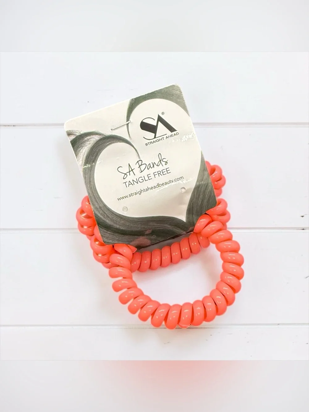 💕SA Bands Tangle-Free Spiral Hair Bands/Coral Pink Set💕NIP